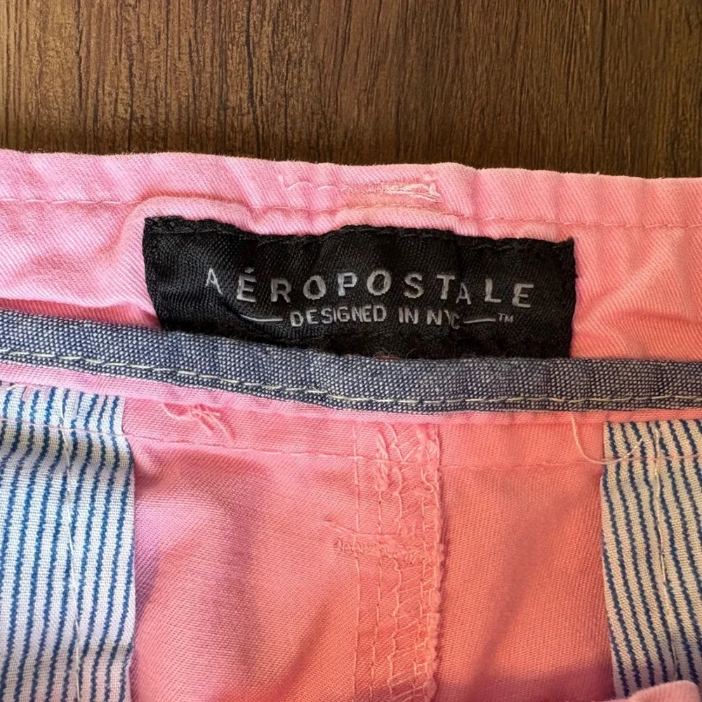 Aeropostale Mens Pink Chino Shorts 33 Stretch Cotton Flat Front Country Club